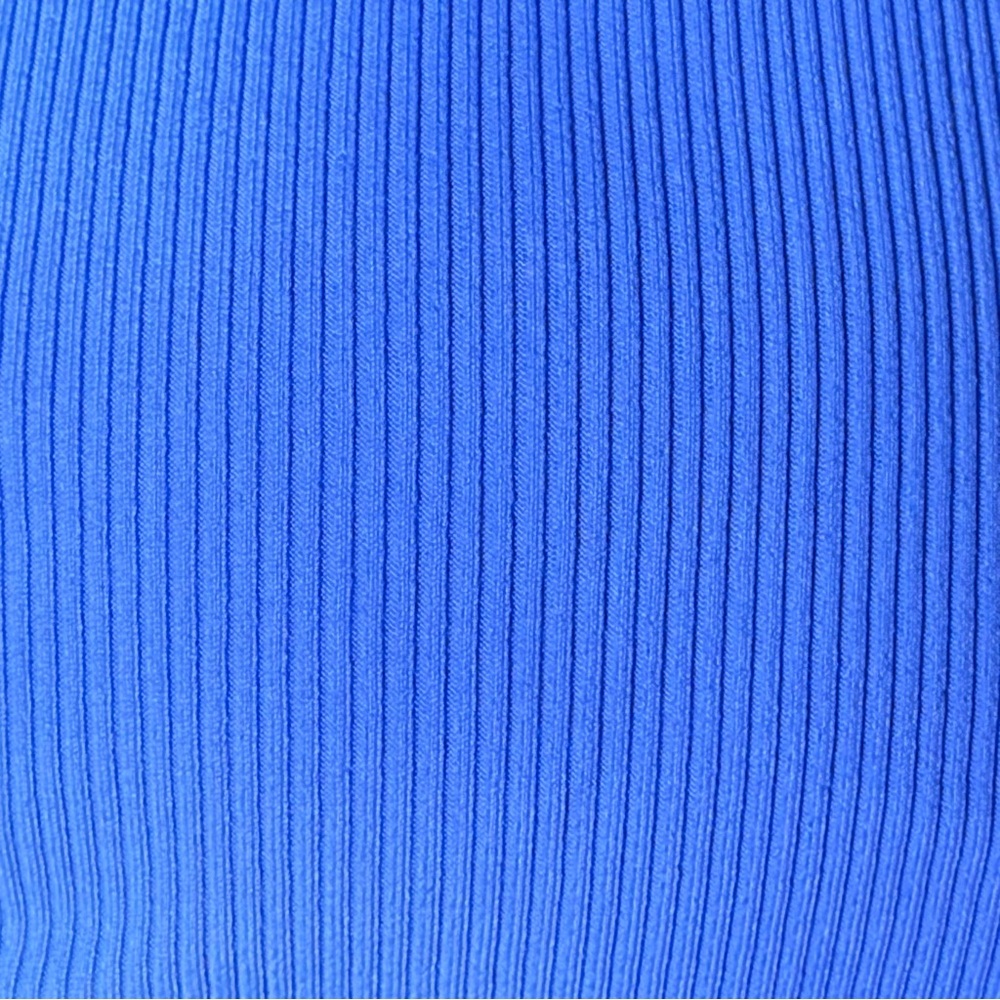 BECCA Bright Periwinkle Blue Ribbed Bikini Crisscross Back Bikini Top NWT Size M - Picture 7 of 12